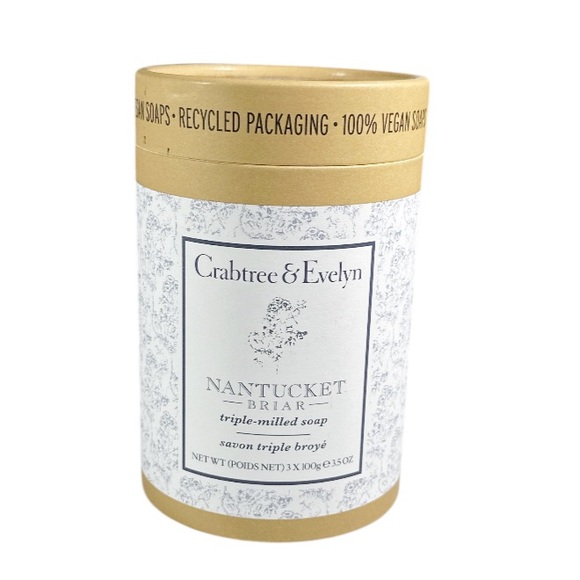 NEW Crabtree & Evelyn NANTUCKET BRIAR Triple Milled Soap Set/3 - Picture 2 of 4